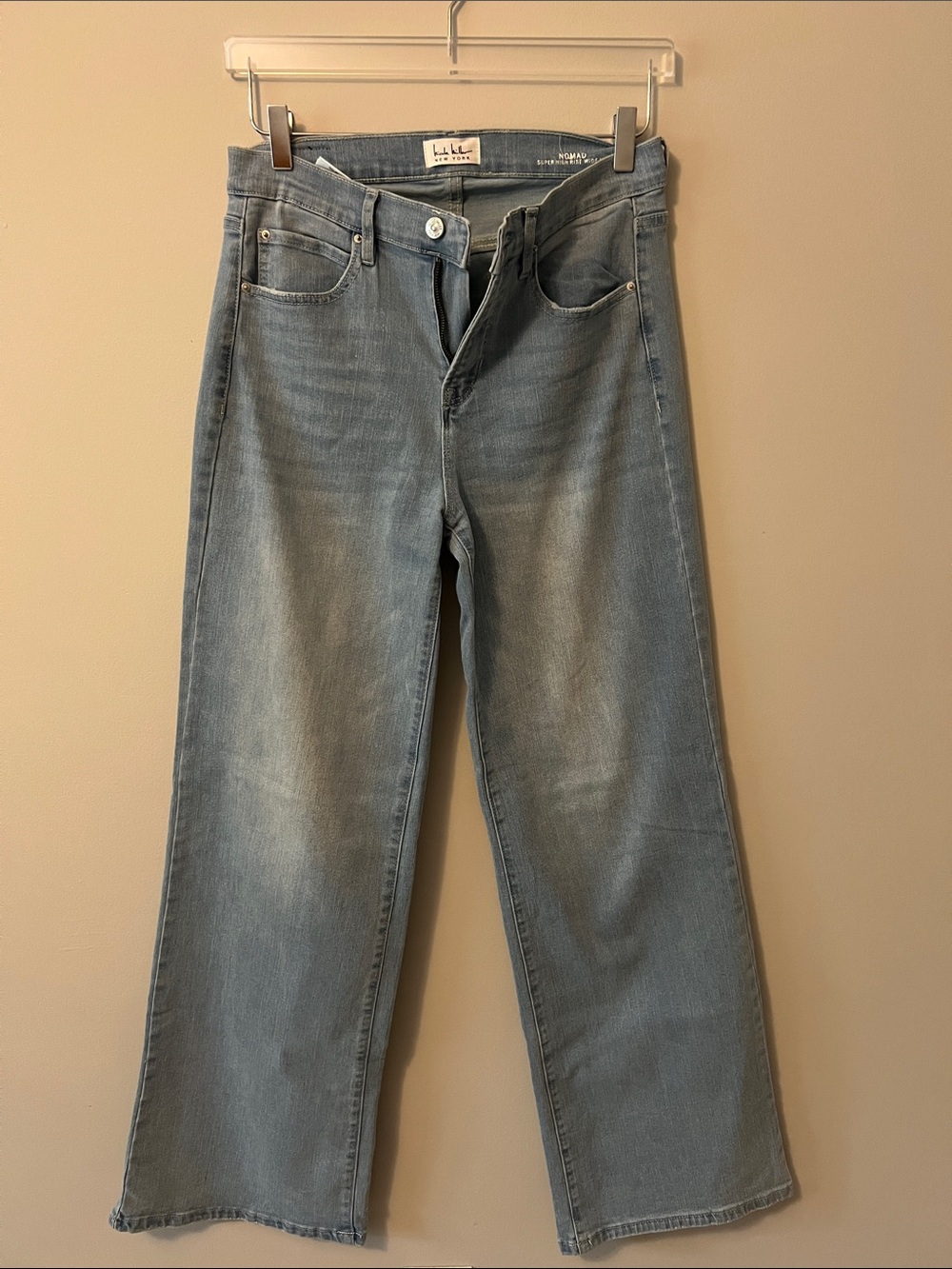 Nicole Miller Women's Wide-Leg Jeans in Light Blue Denim